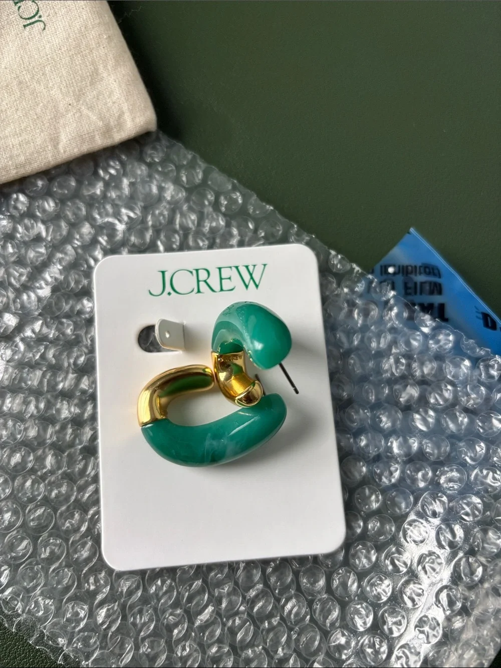 J. Crew Dual Tone Acetate Gold Hoop Earrings